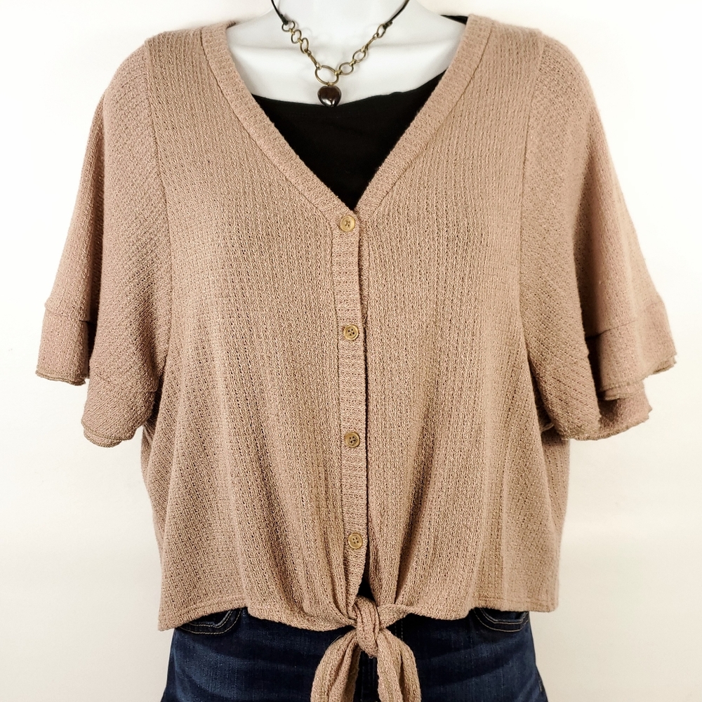 NWR Cropped Tie-front Cardigan by Siena Sky